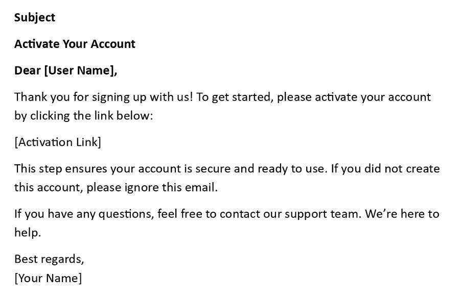 Activate Your Account