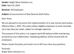 New Policy Announcement Letter (USA HR Format + 5 Samples)