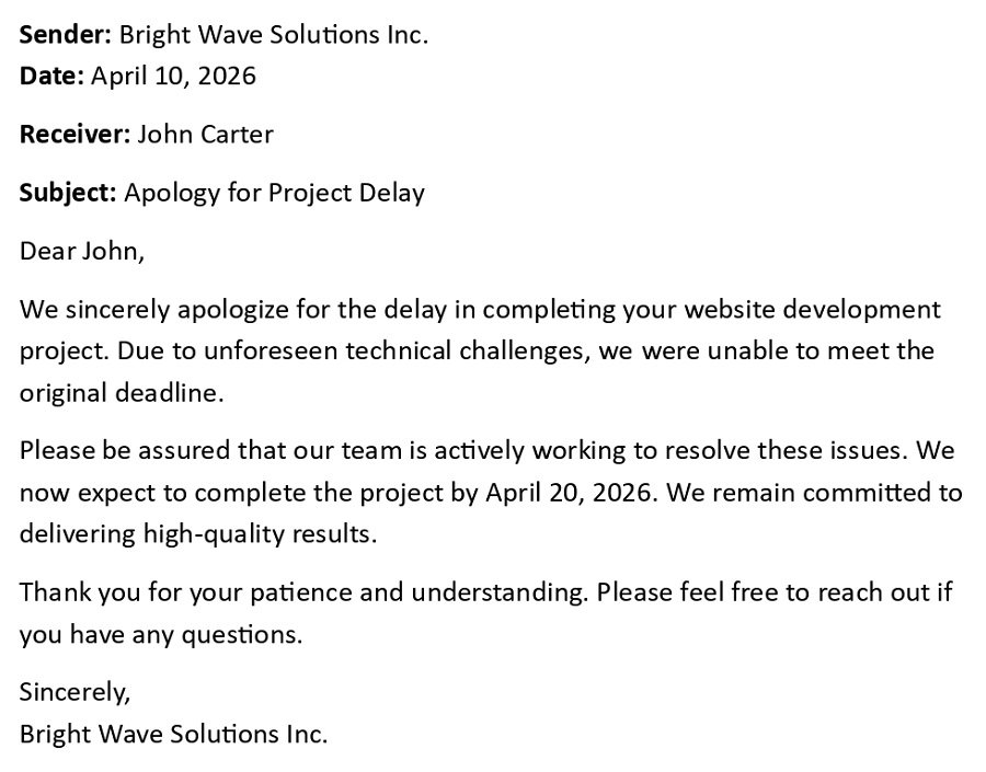 Apology for Project Delay