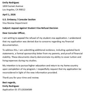 Visa Refusal Appeal Letter (USA Format + 5 Samples)