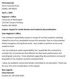 Academic Appeal Letter (USA Format + 5 Samples)