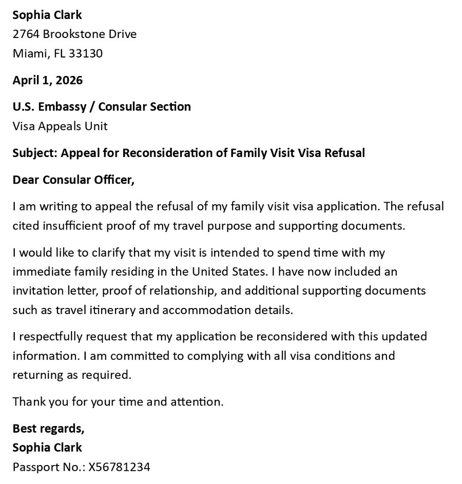Appeal for Reconsideration of Family Visit Visa Refusal