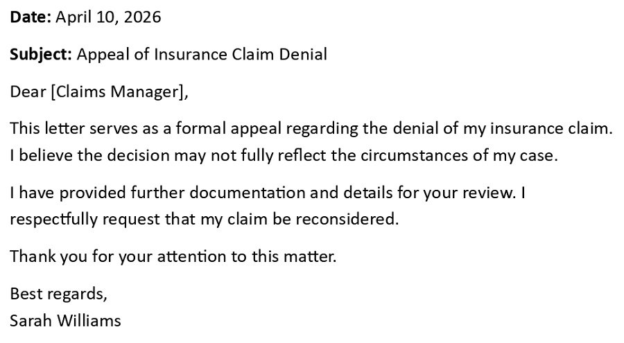 Appeal of Insurance Claim Denial