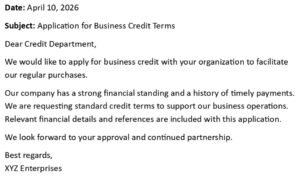 Business Credit Application Letter (USA Format + 5 Examples)