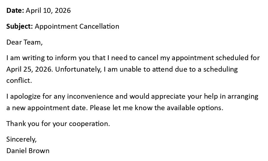 Appointment Cancellation