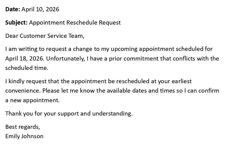 Appointment Reschedule Request