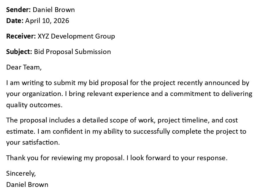 Bid Proposal Submission