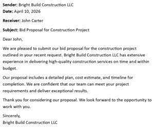 Bid Proposal Cover Letter (USA Format + 5 Examples)