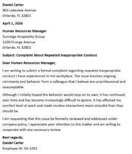 Harassment Complaint Letter (USA HR Format + 5 Examples)