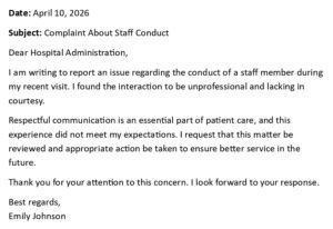 Complaint About Staff Conduct