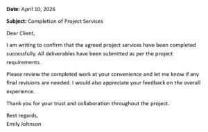 Project Completion Letter to Client (USA Format + 5 Samples)