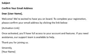Account Activation Email (USA Format + 5 Samples)