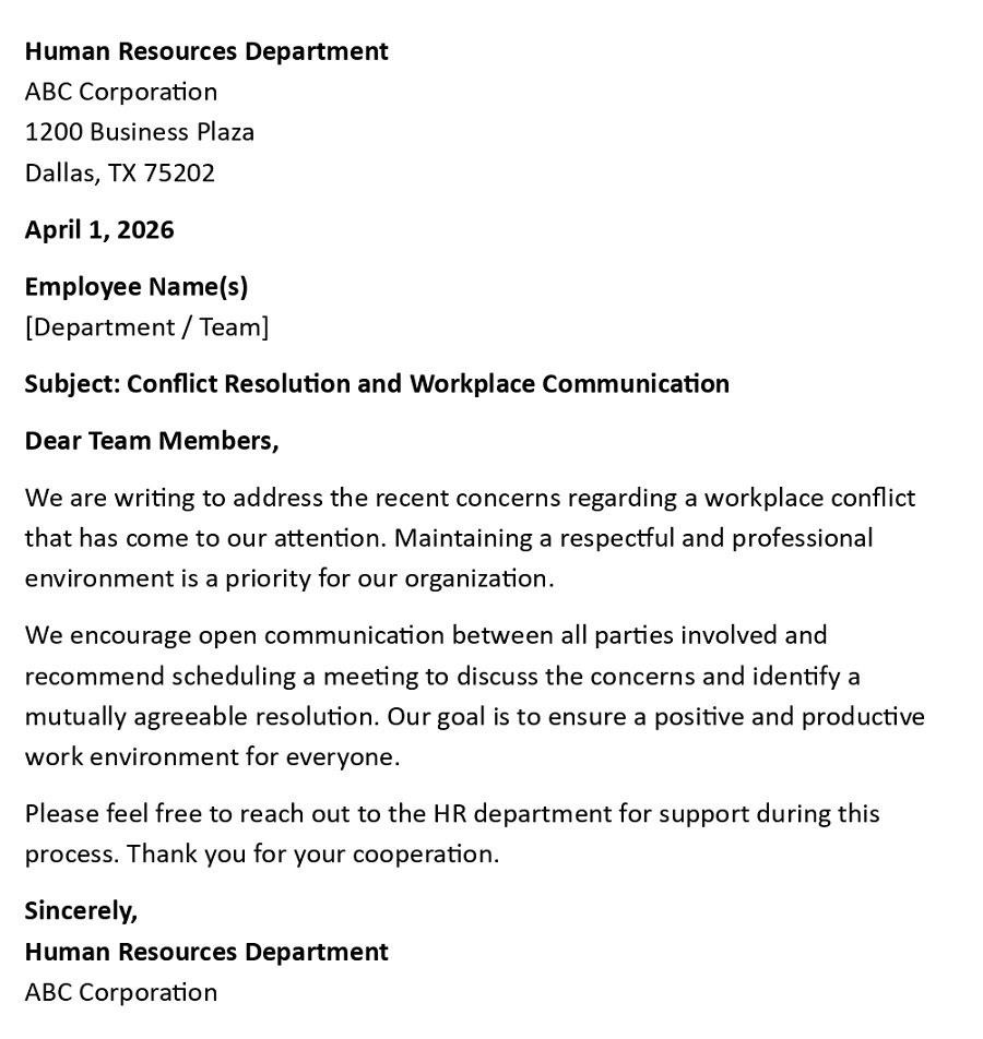 Conflict Resolution and Workplace Communication