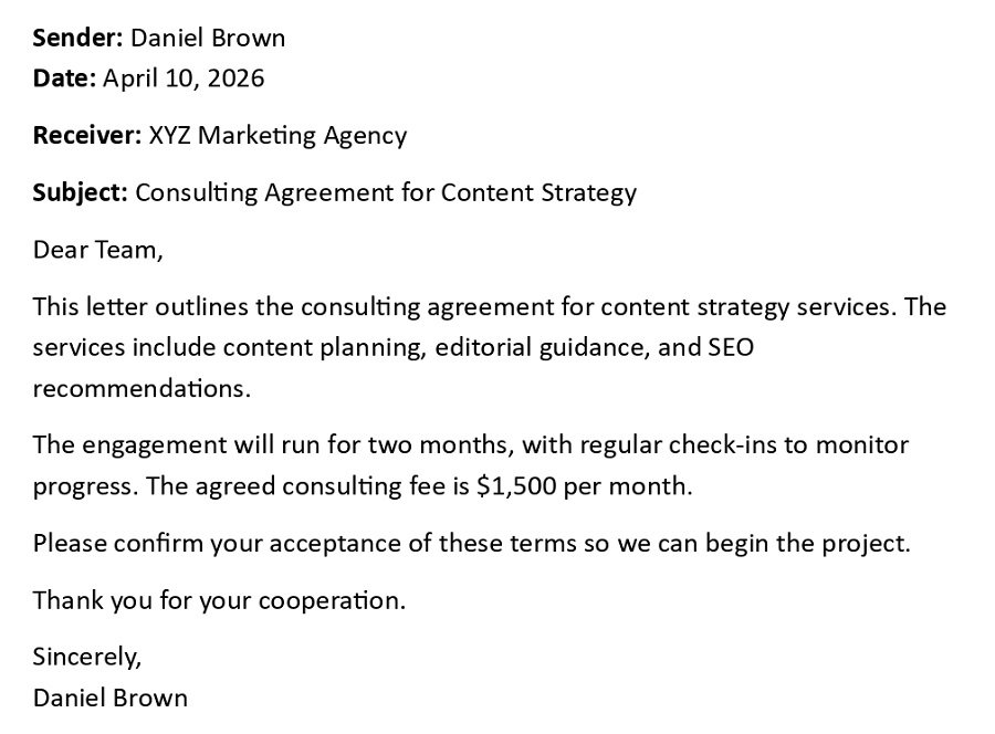 Consulting Agreement for Content Strategy