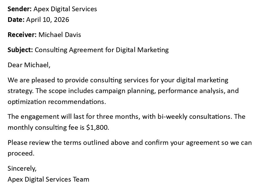 Consulting Agreement for Digital Marketing