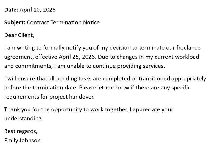 Contract Termination Notice