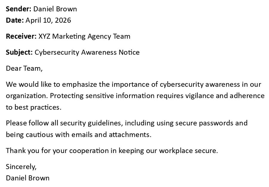 Cybersecurity Awareness Notice