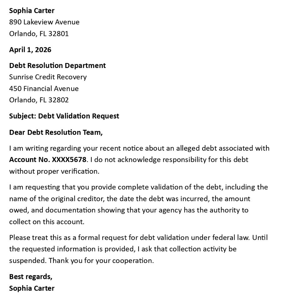 Debt Validation Request