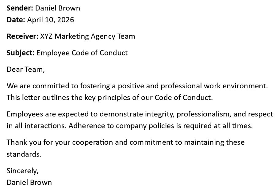 Employee Code of Conduct