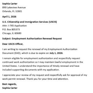 Work Permit Renewal Letter (USA Format + 5 Templates)