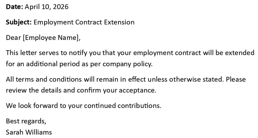 Employment Contract Extension