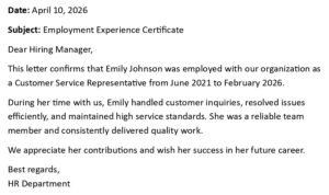 Experience Certificate Letter (USA Format + 5 Templates)