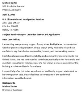 Green Card Support Letter (USA Immigration + 5 Templates)