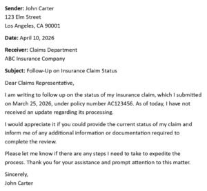 Follow-Up on Insurance Claim Status