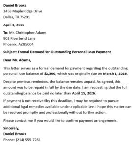 Free Demand Letter for Payment (USA Legal Format + 5 Samples)
