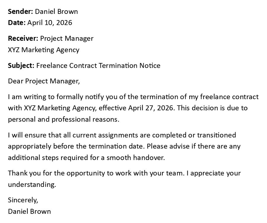 Freelance Contract Termination Notice