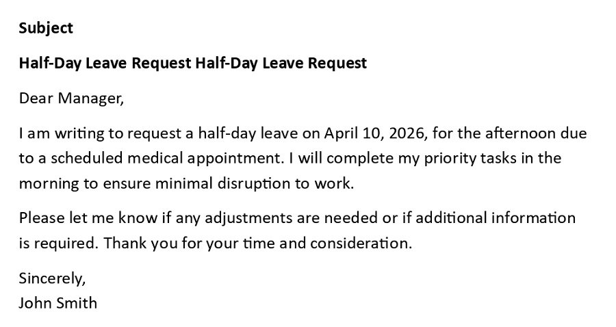 Half-Day Leave Request