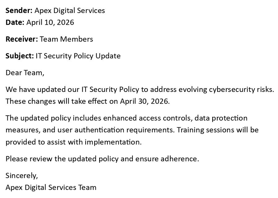 IT Security Policy Update