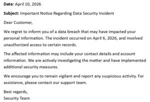 Data Breach Notification Letter (USA Legal + 5 Examples)