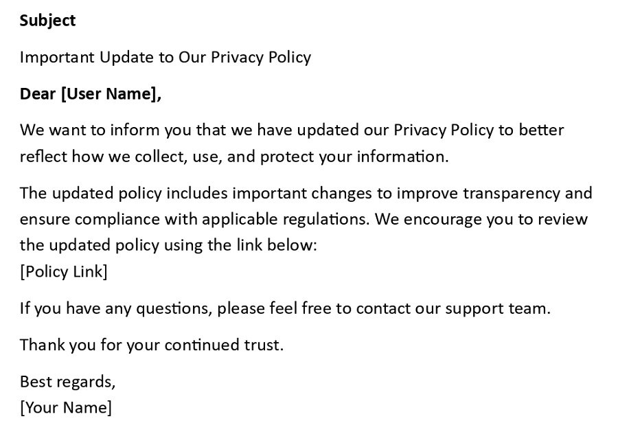 Important Uapdate to Our Privacy Policy
