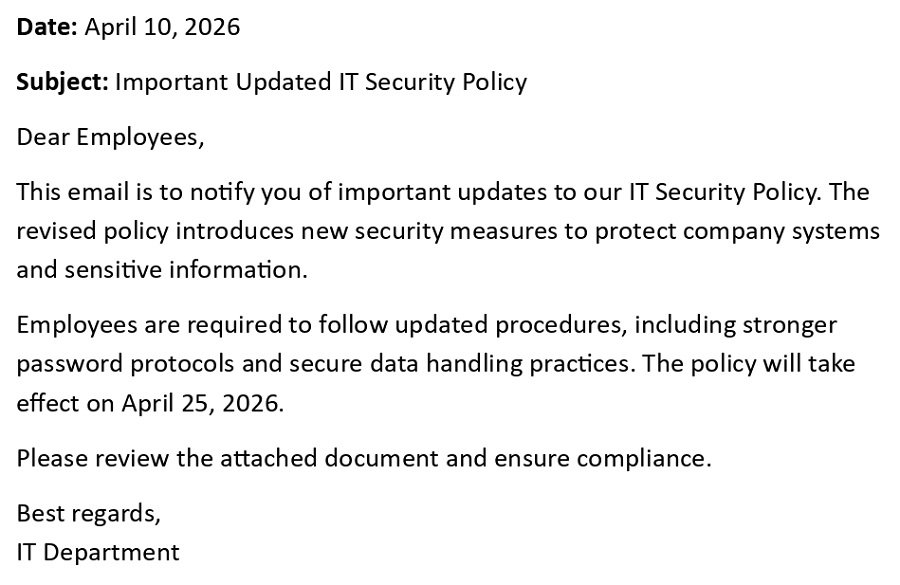 Important Updated IT Security Policy