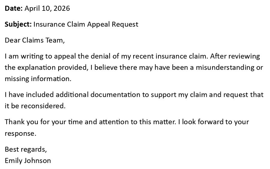 Insurance Claim Appeal Request