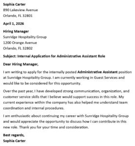 Internal Job Application Letter (USA Format + 5 Templates)