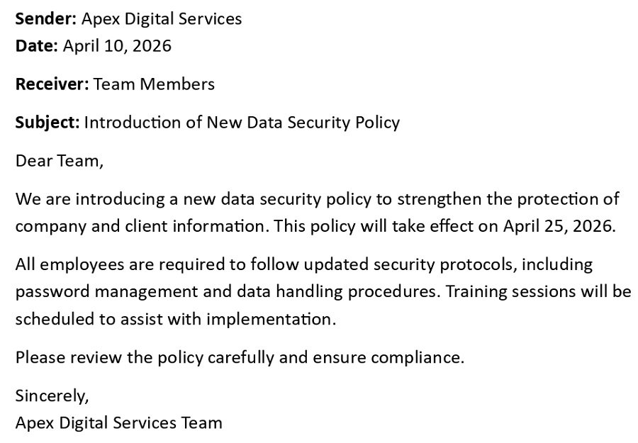 Introduction of New Data Security Policy
