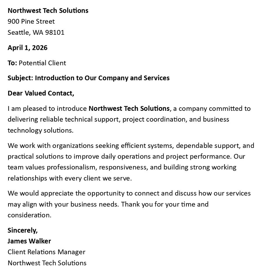 Introduction to Our Company and Services