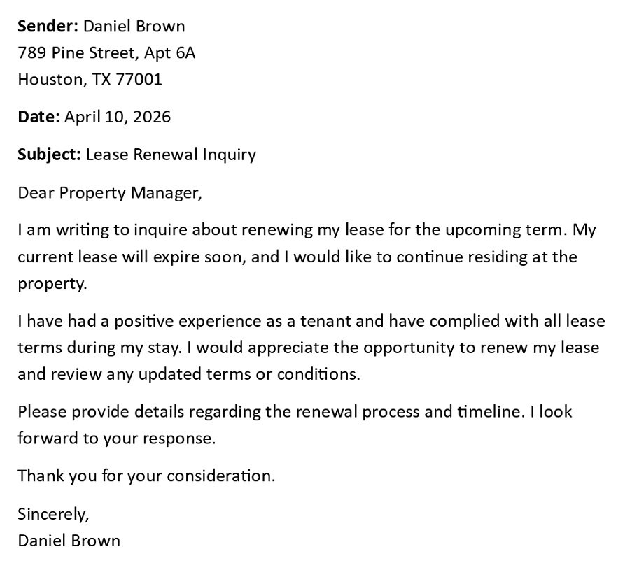 Lease Renewal Inquiry