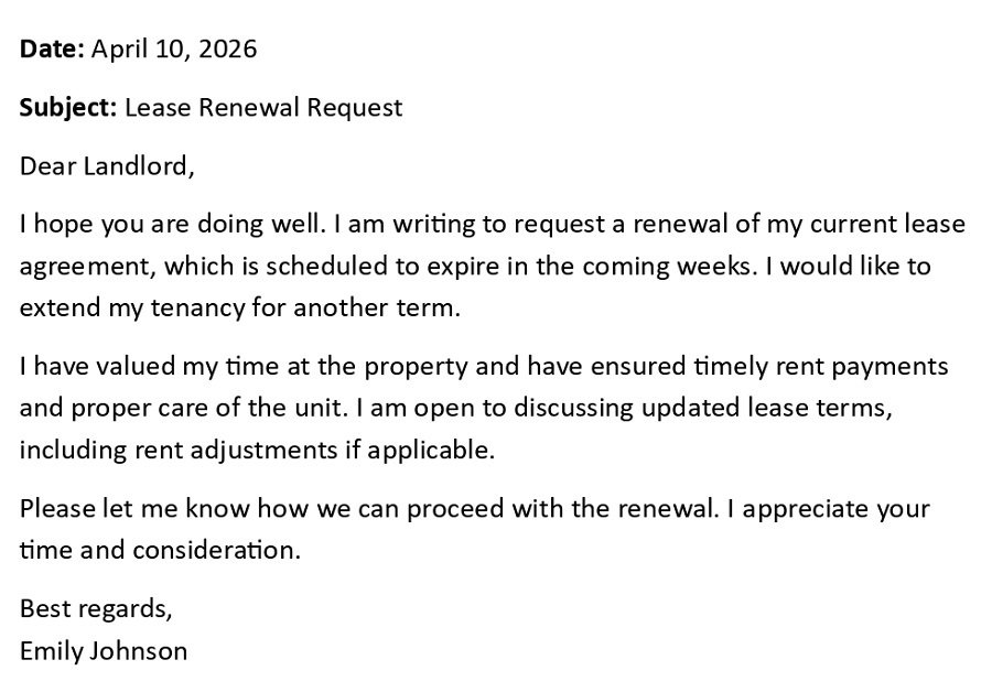 Lease Renewal Request