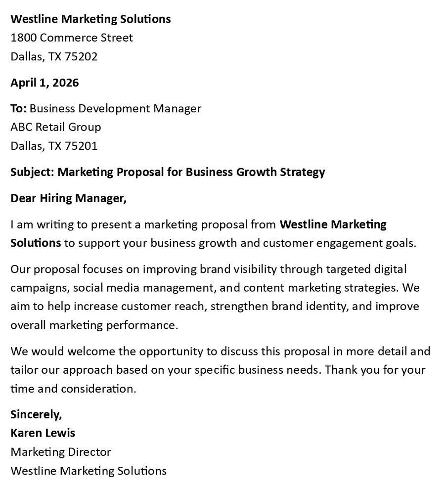 Marketing Proposal for Business Growth Strategy