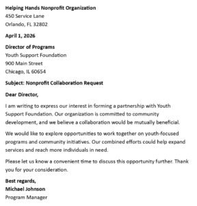Nonprofit Collaboration Request