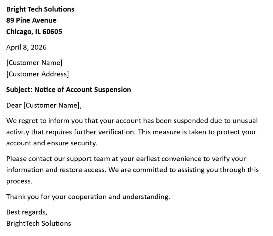 Notice of Account Suspension