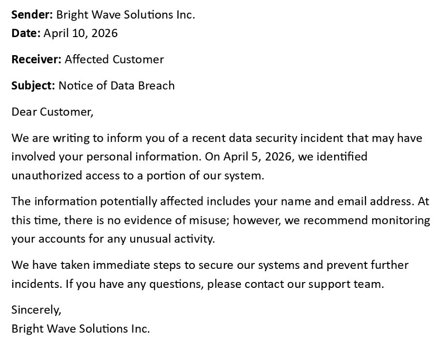 Notice of Data Breach