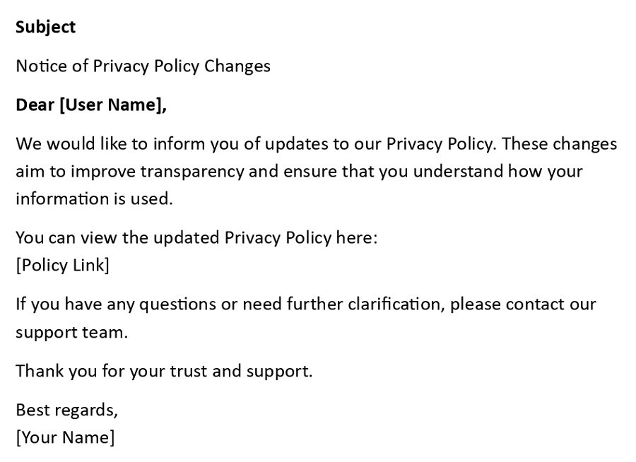 Notice of Privacy Policy Changes