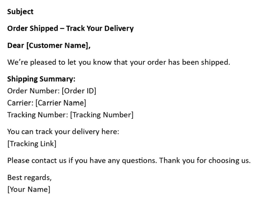 Order Shipped – Track Your Delivery