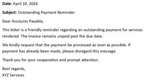 Outstanding Payment Reminder