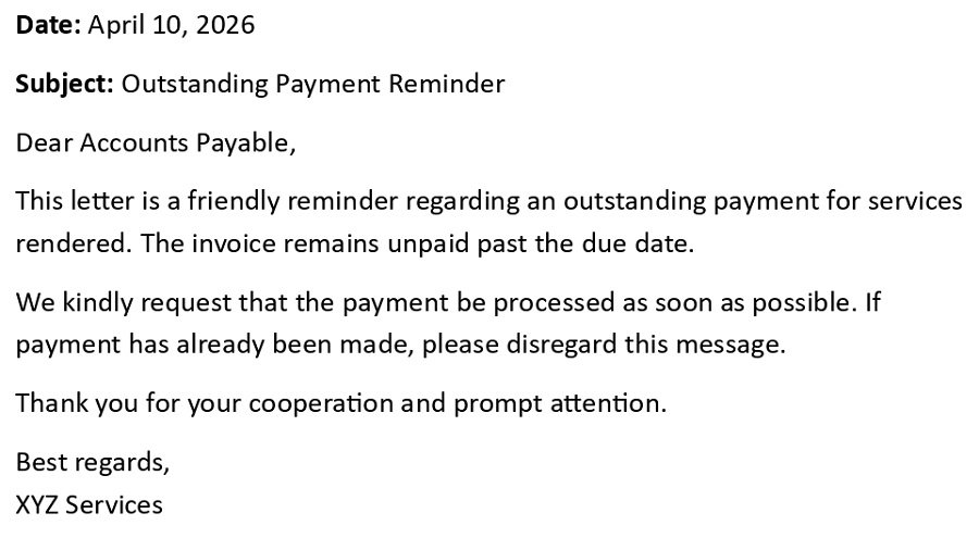 Outstanding Payment Reminder
