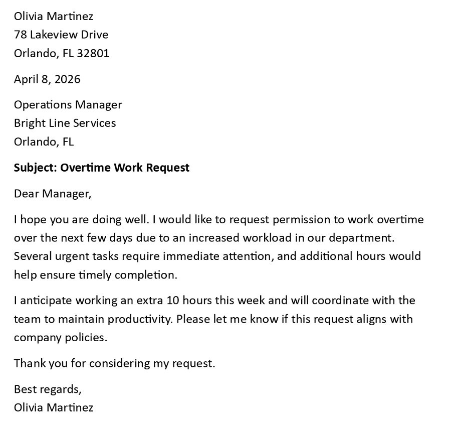 Overtime Work Request